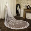 Veli da sposa Immagine reale Applique in pizzo bianco avorio di alta qualità da sposa lunghezza cattedrale con velo a pettine