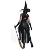 Accessori per costumi Halloween Ladies Black Paillettes Witch Adult Women Book Day Wicked Sorceress Fancy Dress