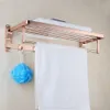 Porte-serviettes Crochets pour peignoirs de bain 40 cm Or rose polonais en aluminium Porte-vêtements de douche Organisateur mural Crochet Cintre Accessoires de matériel de salle de bain 230926