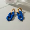 Hoop Huggie BLINLA Mode coréenne Klein Boucles d'oreilles bleues pour femmes Arcylic Géométrique Dangle Drop Brincos Bijoux à la mode Cadeaux 230926