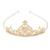 Akcesoria do włosów Vintage Headwear Head Gain Wrap Metalowe barokowe pasma do włosów Koreańska księżniczka Opaska na głowę Koronę Hoop Crown
