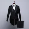 Suits Boys' Solid Color Long Tailcoat Suit Three Pcs Jacket Vest Pants 2023 Children's Formal Performance Flower Child Custom 230925