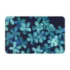 Mattor Handmålade blommönster i Teal Navy Blue 3 storlekar Hemmattan Mattmatta blommor Kronblad Girly