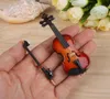 Hoge kwaliteit Nieuwe Mini Viool Verbeterde Versie Met Ondersteuning Miniatuur Houten Muziekinstrumenten Collectie Decoratieve Ornamenten Mo1501632