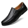 Klänningskor äkta läder män casual skor lyx varumärke mens loafers moccasins andas slip på svarta körskor plus storlek 37-47 230925