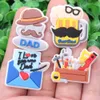 Wholesale 100Pcs PVC Happy Father's Day I Love You Beer Heart Dad Suit Garden Shoe Buckle Boys Girls Accessories For Backpack Charms Button Clog