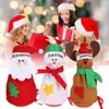 Christmas Decorations Apple Bag Candy Old Man Snowman Elk Drawstring Pendant Decoration Scene Layout