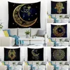 Tapisseries FG or motif de lune tapisserie décorative Lotus Mandala imprimé décor mural salon chambre décoration de la maison
