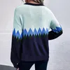 Suéteres de Mujer Clásico para Mujer Otoño e Invierno Estilo Retro a Cuadros Suéter frío cálido Prendas de Punto Sueter Punto Mujer Damen Strick Jersey