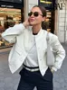 Women's Jackets TRAF Women Fashion With Pockets Bomber Jacket Coats Vintage Long Sleeve Front Button Casual Female Outerwear Chic Tops 230925