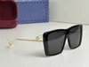 Black Shield Gold Overdized Solglasögon 0434 Designer Solglasögon Shades UV400 Eyewear Unisex