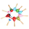 Drums Percussion Child Toys Wood Rattles Wooden Maraca Baby Shaker Educational Kids Party Musical Tools Rattle Ball Mticolor Cartoon H Dhcjg