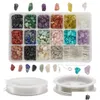 Boîte de perles en pierre naturelle Lucite en plastique acrylique avec accessoires et outils Pierres précieuses Irregar guérissant des roches en vrac pour bracelet à bricoler soi-même bijou Dhuzf