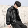 Men's Leather Faux Leather Black Leather PU Jacket for Man Motorcycle Luxury Brand Jacket Coats Men Korean Fashion Y2k Young Boy Loose Men Clothing 230926