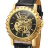Vencedor moda auto mecânico relógios masculinos marca superior de luxo esqueleto dourado dial cristal número índice relógio pulso negócios 20202z