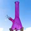 Bong in vetro da 10" narghilè rosa, pipa ad acqua, shisha, gorgogliatore, bicchiere + ciotola in vetro