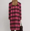 Frauen Wolle Winter Vintage Plaid Dicken Wollmantel Frauen Gerade Mischungen Lange Outwear