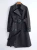 Trench-coat mi-long pour femme, haut de gamme, classique, polyvalent, tempérament, ceinture, Slim, mi-long, nouvelle collection automne 2023