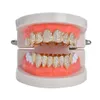 Grillz Dental Grills Hiphop Rock Gold Rosegold Weiß Zirkon Zähne Neu Kommen Kupfer Obere Untere Zahnspange Für Männlich Weiblich Drop Lieferung Dh8D1