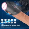 Masturbators 10 Speed ​​Penis Head Massager Male Masturbator Glans Trainer Vibrator Försenad utlösning vibrerande ringsexleksaker för män 230925