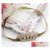 Hair Accessories Lovely Princess Crystal Crown Headband Baby Girl Tiara Infant Elastic Bands Newborn Headbands Drop Delivery Kids Mate Dhush