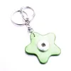 Porte-clés Longes Star Forme Pu Cuir Porte-clés Sac Charme Snap Bouton Porte-clés DIY Accessoire Pendentif Fit 18/20mm Snaps Boutons Bijou Dhvnb