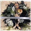 Декоративные цветы Хэллоуин Мумия венок передняя дверь подвесные украшения Крытый Открытый Ужас Стена Добро пожаловать Знак Декор
