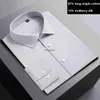 Men's Dress Shirts Naizaiga 87% long staped cotton 13% mulberry silk Non-ironing men's shirts men's shirts light gray texture pattern LH6 YQ230926