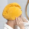 Badhanddoek Microvezel haarhanddoek Premium Anti Frizz Haardroogwikkel voor dames Heren Droog haarhoed Superabsorberend verpakte badmuts 230926