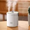 Humidifiers 1200ML Air Humidifier Double Spray Aroma Essential Oil Diffuser Warm Light With 1200 mAh Rechargeable Battery For Home Bedroom YQ230926
