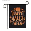 Bannerflaggor Ny personlighet Halloween Theme Garden Flag Pumpkin Alfabet Garden Holiday Decorer Banner 30*45cm11.81in*17.71in T230926