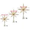 Christmas Decorations Tree Toppers Star LED Light Lamps Home For Ornaments Year 2024 Festival Party