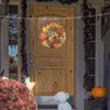 Fleurs décoratives 12 pouces porte d'entrée couronne de citrouille d'automne en bois réaliste fait à la main polyvalent robuste Thanksgiving pour centres de table