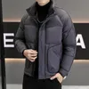 Mens Down Parkas Solid Color Autumn Winter Casual White Duck Jackets Outwear Warm Puffer Coats Youth Top Cottonpadded 230925