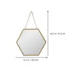 Decorative Objects Figurines Vanity Mirror Bathroom Wall Creative Hanging Makeup Glass Metal Hexagon Decor Vintage 230926