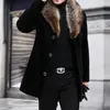 Men's Wool Men Long Woolen Coat Fur Collar Warm Male Plain Slim Casual Winter Windbreaker Jacket Autumn Fashion Top Outwear Plus Size