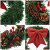 Decoratieve Bloemen Decor Voordeur Kerst Krans Kerst Woondecoratie Feest Festival Scène Ijzeren Muur Kantoor Cadeau Strik