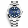 12 style Men Watch Sapphire Gray Baton 41mm Blue Smooth Mens Automatic Mechanical Watches Band Wrsitwatches196t