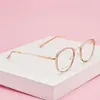 Metalen Optische Brilmontuur Mannen Vrouwen Clear Lens Lente Been Brillen Goud Recept Brillen Frames Lunette De Vue Geen Graden f298S