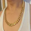 Klassisk mäns 18K Real Yellow Solid Gold Chain Halsband 23 6inch 10mm SQCFCSW Whole2019233Q