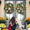 Decorative Flowers 1PCS Fall Pumpkin Wreath For Front Door Home Farmhouse Decor Festival Celebration Garland Autumn Thanksgiving