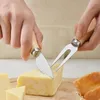 Ensembles de vaisselle Outils à fromage faciles à utiliser Ensemble de couverts élégants Acier inoxydable durable avec poignées en bois Boîte de rangement pour la maison