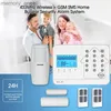 Alarm Systems WiFi+GSM+PSTN Anti-stöldlarm 433MHz Wireless Home Burglar Securlty Alarm System Tuya Smart Timing Arm/Disarm Voice Control YQ230926