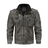 Männer Pelz 2023 LeatherJacket Männer Winter Motorrad PU Leahter Jacke Männlich Stehen Kragen Casual Windjacke Ropa De Hombre Schlank mantel