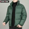 Men's Down Parkas Autumn Winter New Men's Stand Collar Light Down Jacket Korean Fashion Oversize Warm Thick Coat White Orange Green Black L230926