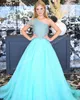 One-Shoulder Ballgown Girl Pageant Dress 2024 Crystals Ab Stones Little Kid Birthday Formal Party Gown Spädbarn Toddler Teens Tiny Young Junior Miss Red Aqua Yellow