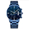 Nibosi Brand Quartz Chronograph Mens Watches Stainless Steel Band Fashion Trendy Watch Luminous Date Life Waterproofwatches311v