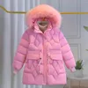 ダウンコートModx Girls 'Winter Cotton-Padded Fur Collar Jackets子供
