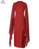 Casual Dresses Black/Blue/Red/Purple Design Long Batwing Sleeve Elegant Ladies Party Wear Side Split Chiffon Maxi Dress Wholesale