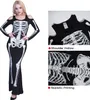 Halloween kostymer kvinnors skelett kostym häxa jumpsuit skrämmande halloween vuxen klänning för kvinnor - roliga cosplayfest